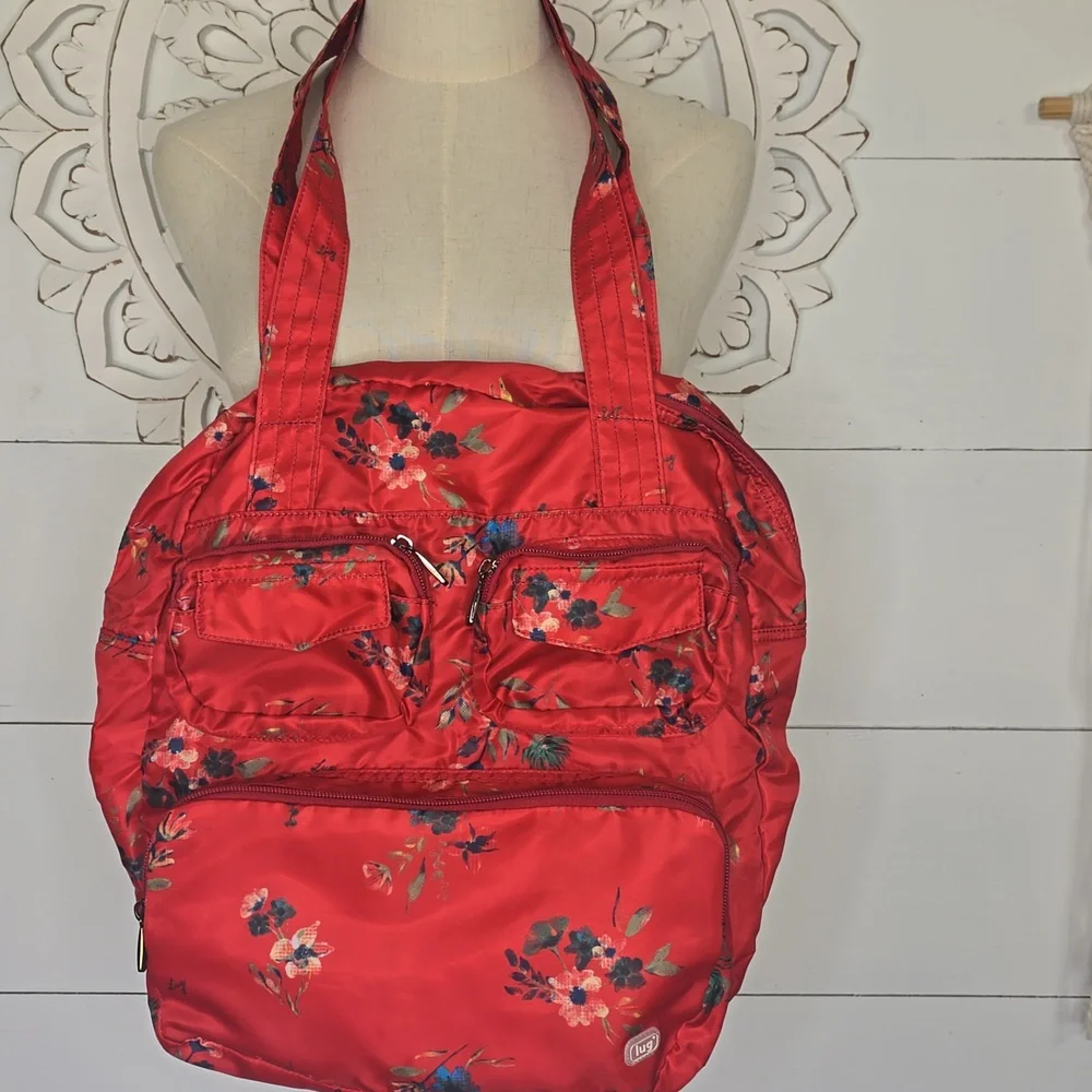 Lug Packable Puddle Jumper Bouquet Red Floral